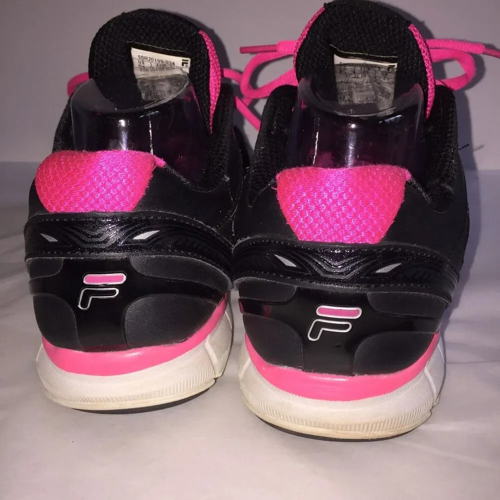Fila Womens Black n Pink Running Shoes Sneakers Size 9.5 - Picture 5 of 7